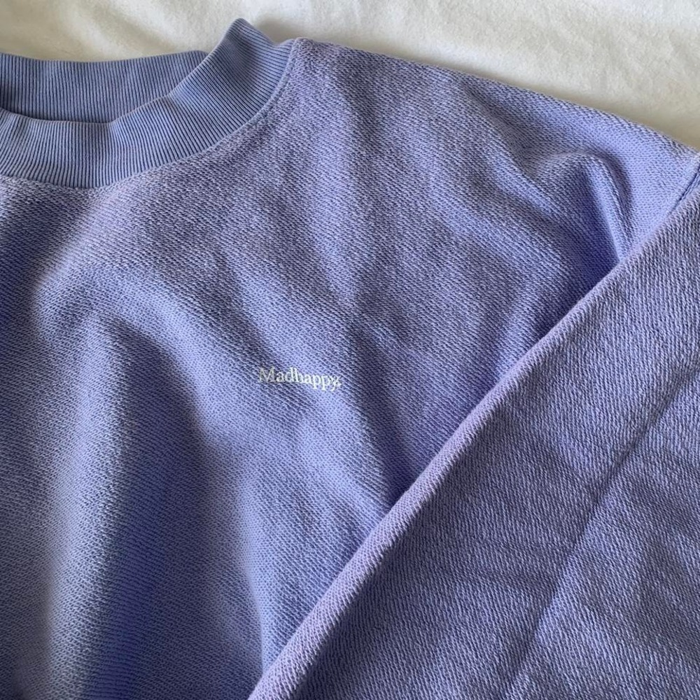 Madhappy Powder Purple Slightly‎ Cropped Crewneck - Picture 4 of 5